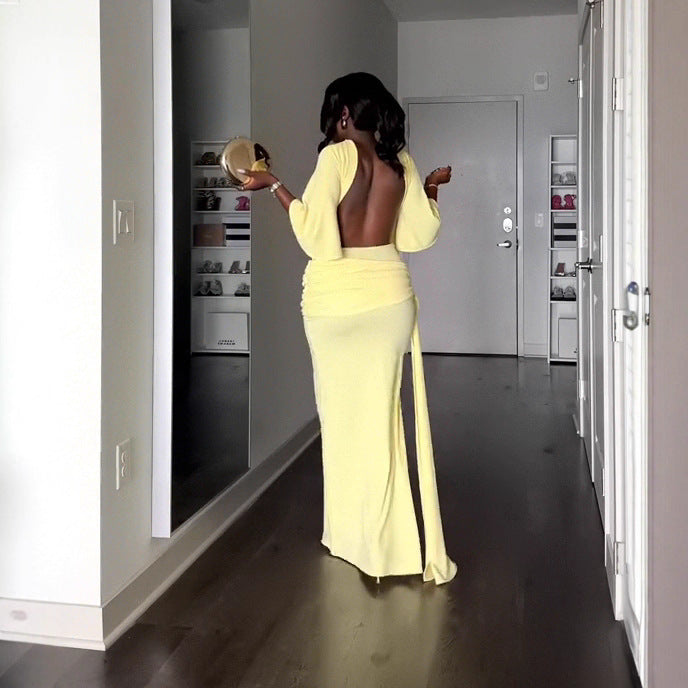Elegantes rückenfreies Maxikleid