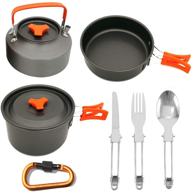 Camping-Topfset aus harteloxiertem Aluminium | LuxeStyle