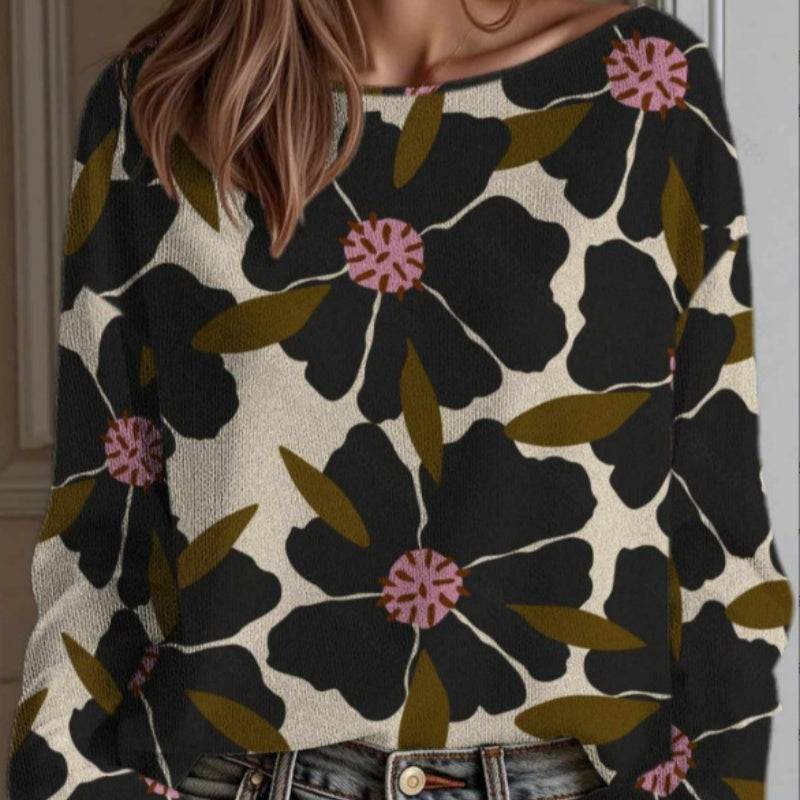 Rundhals-Pullover mit langen Ärmeln