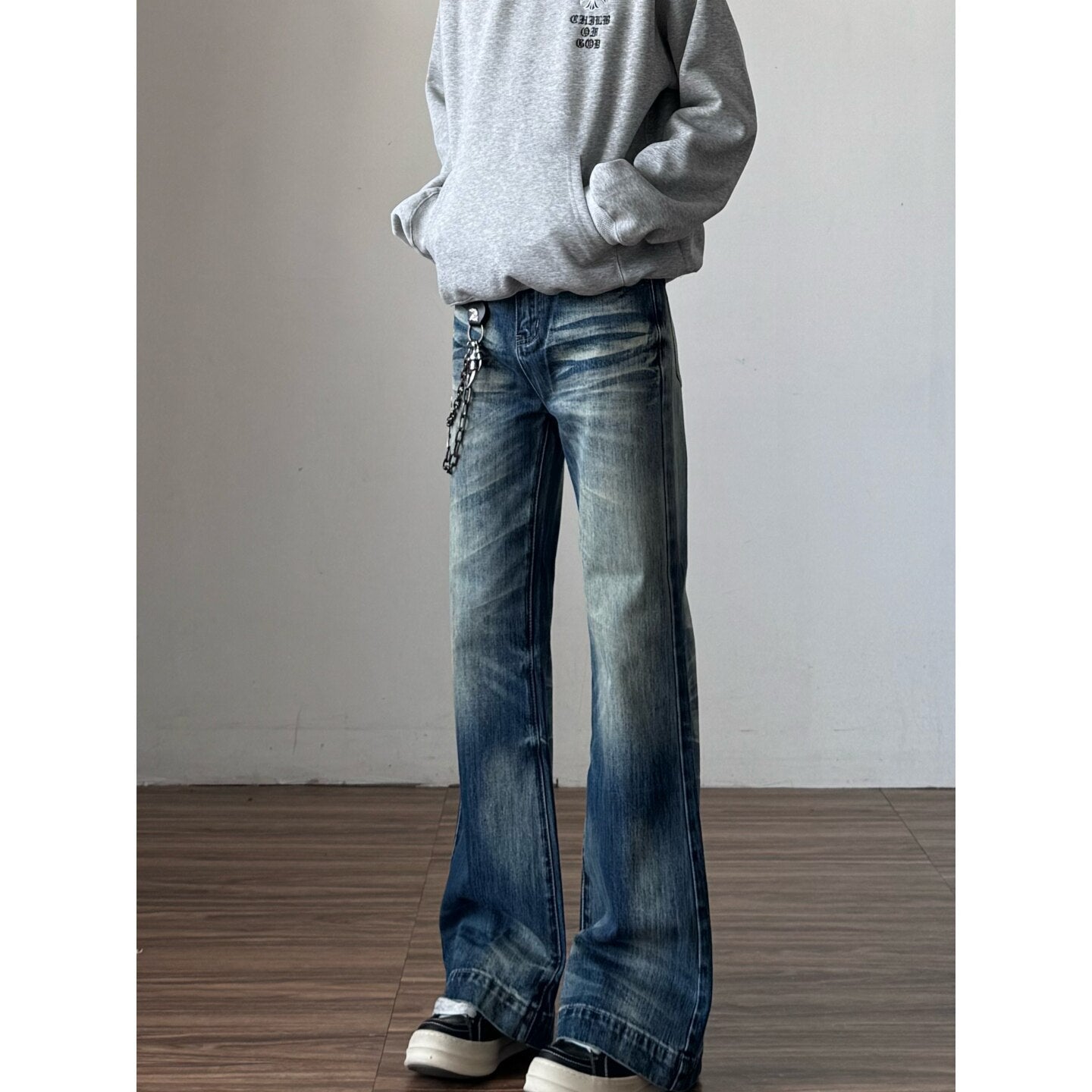 Retro Loose Wide-Leg Hose für Herren