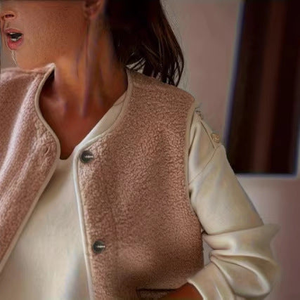 Ärmellose Blazer-Weste mit Knopfleiste