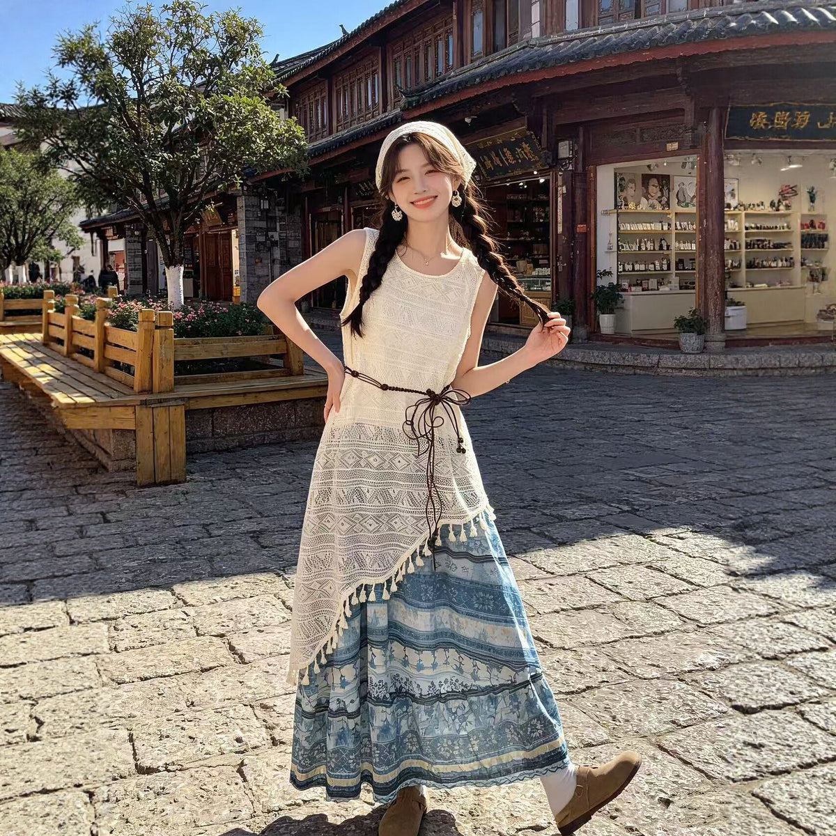 Ärmelloses Casual-Kleid im Ethno-Stil – Bild 4 | LuxeStyle