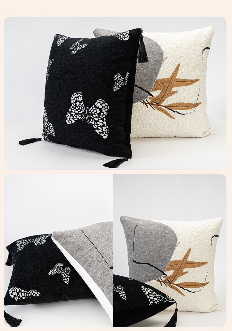 Sofakissen in Chenille mit chinesischem Muster | LuxeStyle