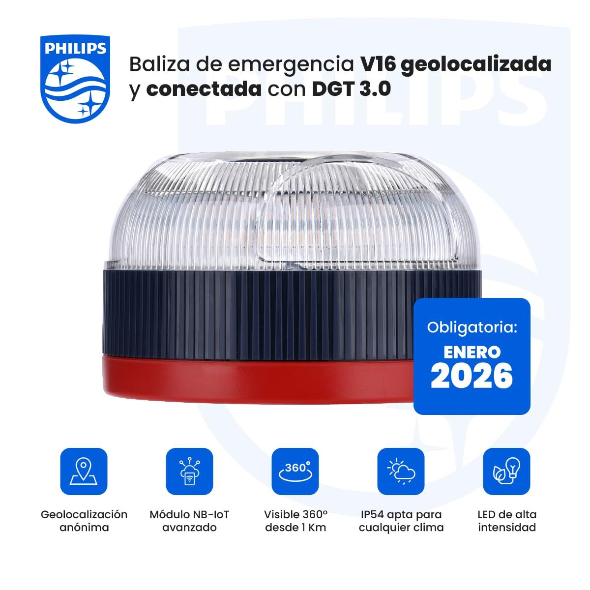 V16-Notfallleuchte verbunden DGT 3.0 Philips SFL1000M/10