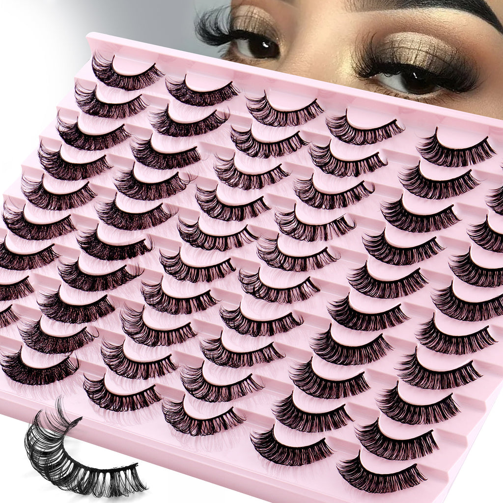 Dickes, natürliches Russisch-Gekrümmtes Eyelashes-Set