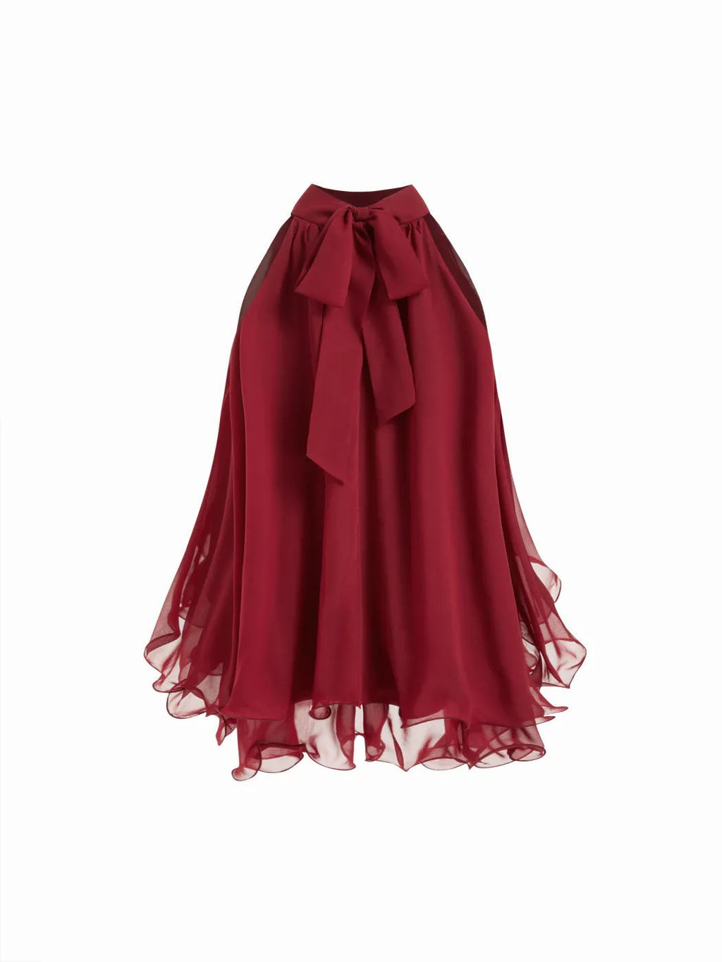 Carmen-Chiffonbluse mit Rüschensaum