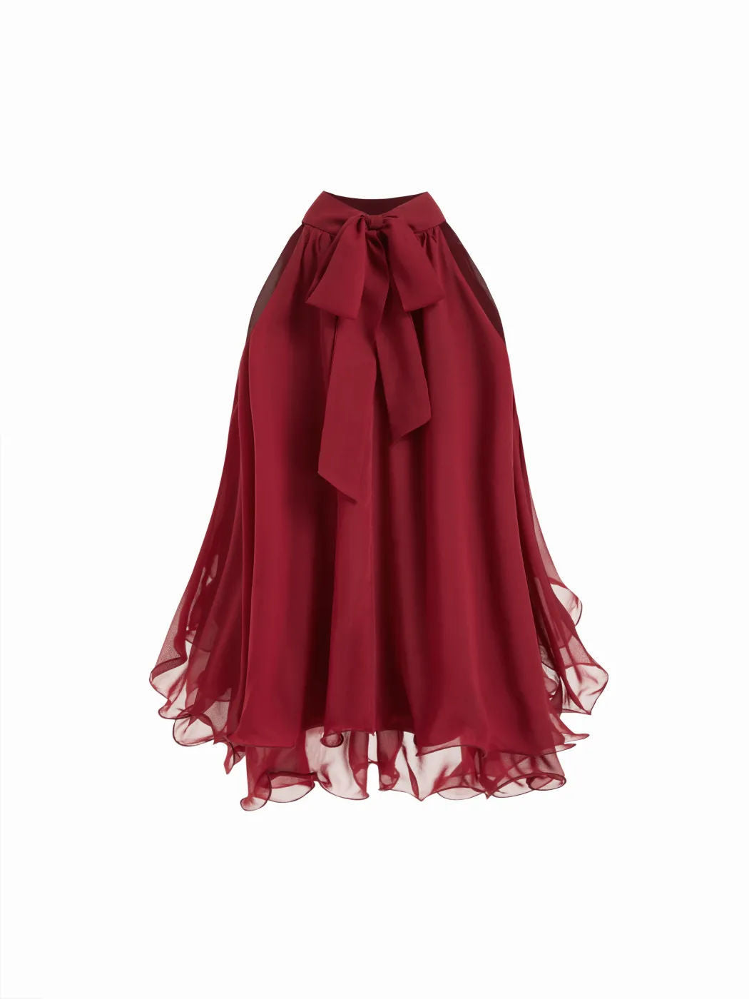 Carmen-Chiffonbluse mit Rüschensaum