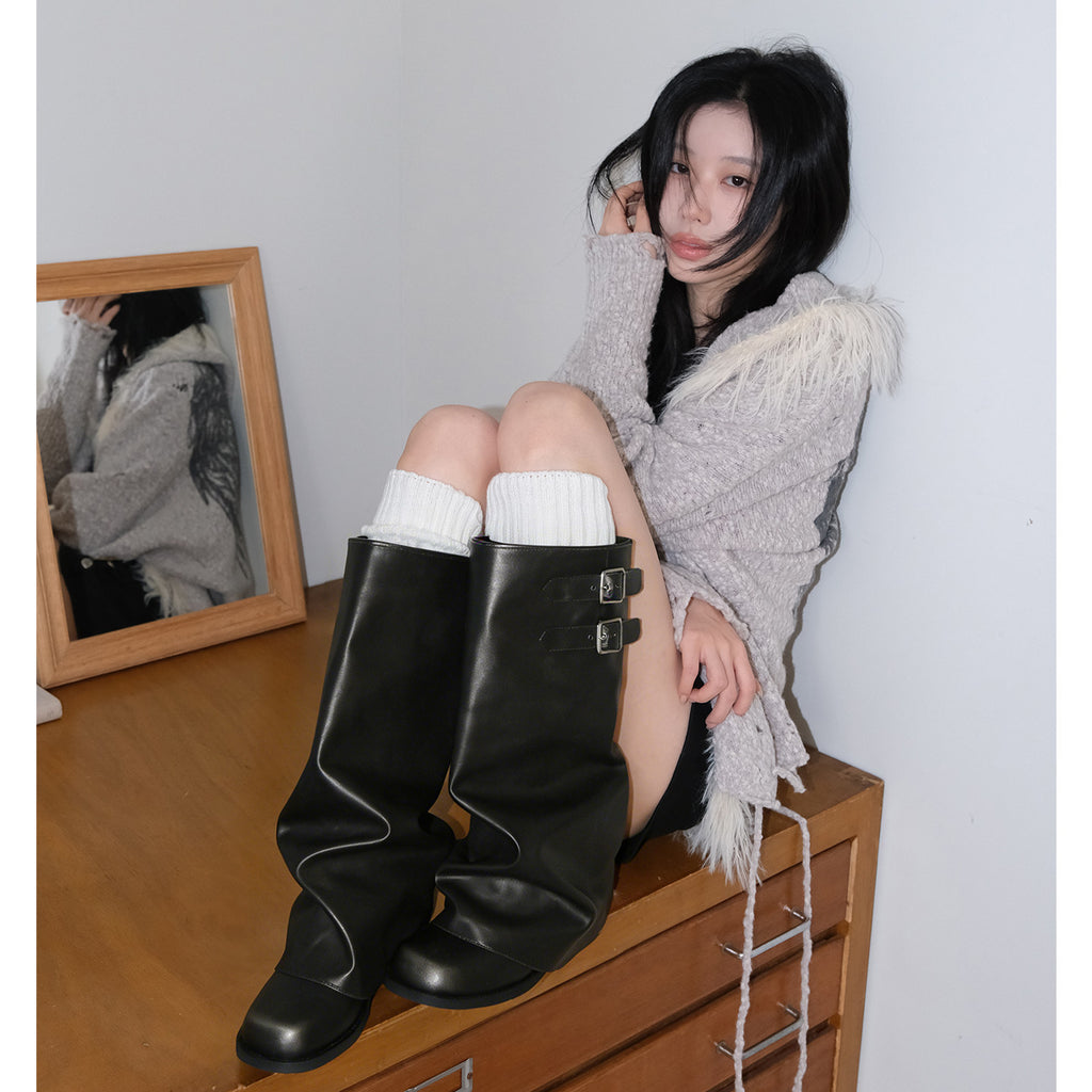 Retro-Stiefel mit Schnallen-Detail – Bild 2 | LuxeStyle