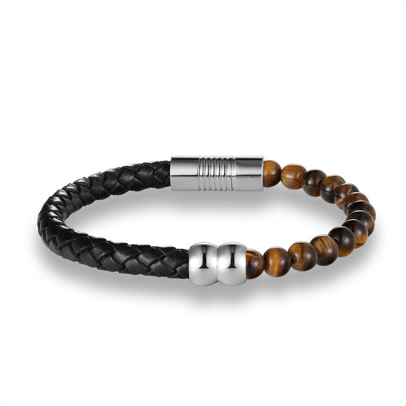 Naturstein-Armband mit Lederband – Bild 4 | LuxeStyle