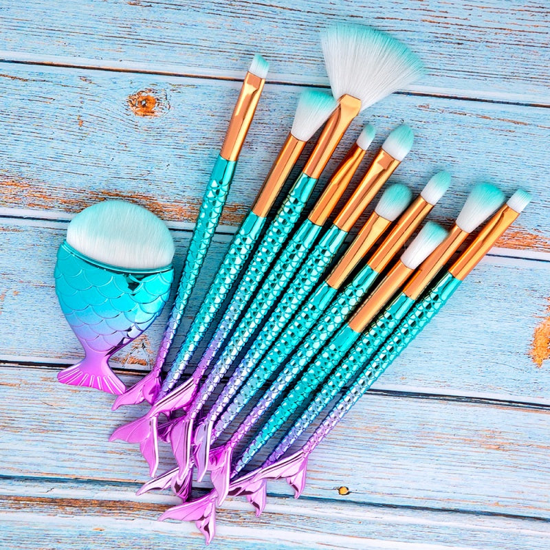 Meerjungfrauen Make-up Pinsel Set (11-teilig)