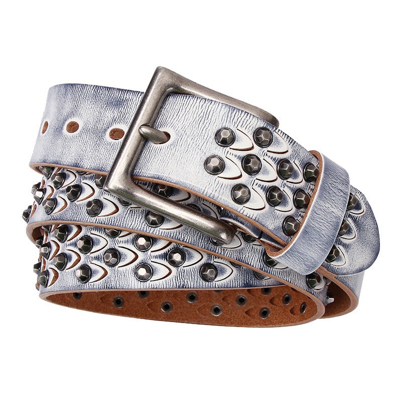 Gürtel aus Vollschale Rindleder – Punk-Style – Bild 5 | LuxeStyle