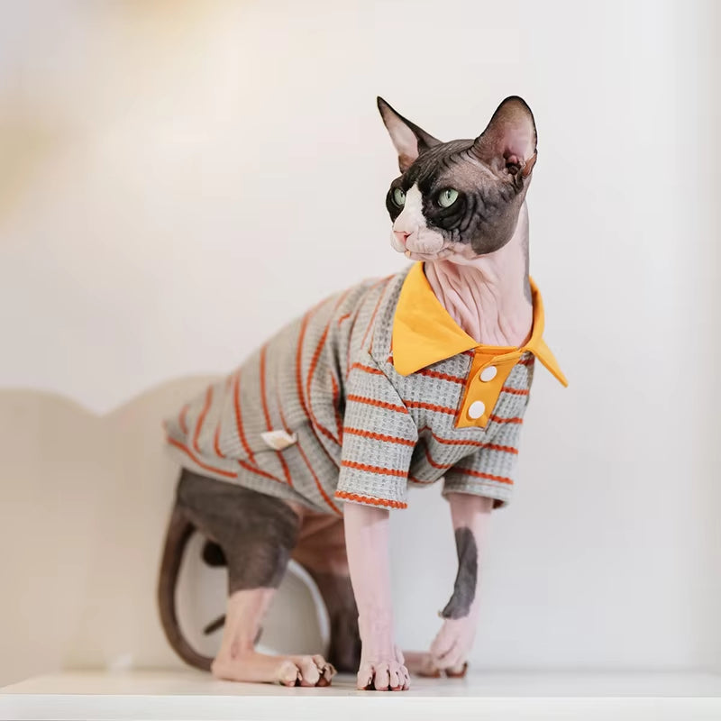 Katzen-Sweatshirt mit Polokragen – Bild 3 | LuxeStyle
