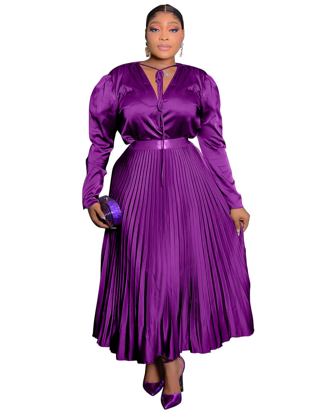 Elegantes Schnürkleid mit langen Ärmeln