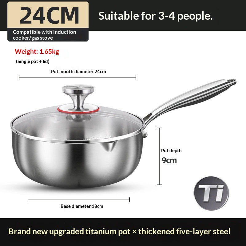 Titan-Stieltopf, beschichtungsfrei
