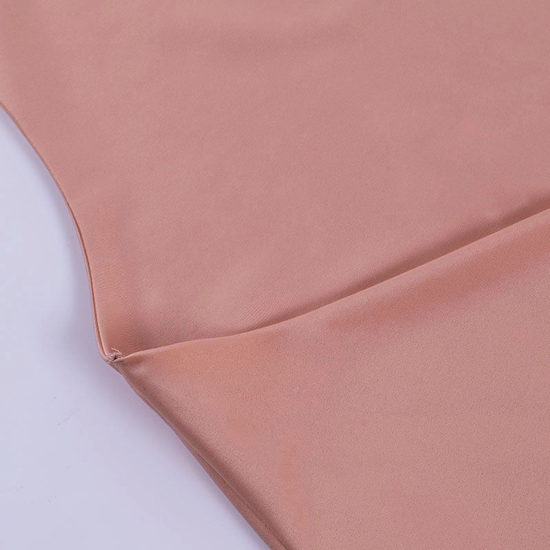 Satin-Partykleid, rückenfrei, V-Ausschnitt, Mini