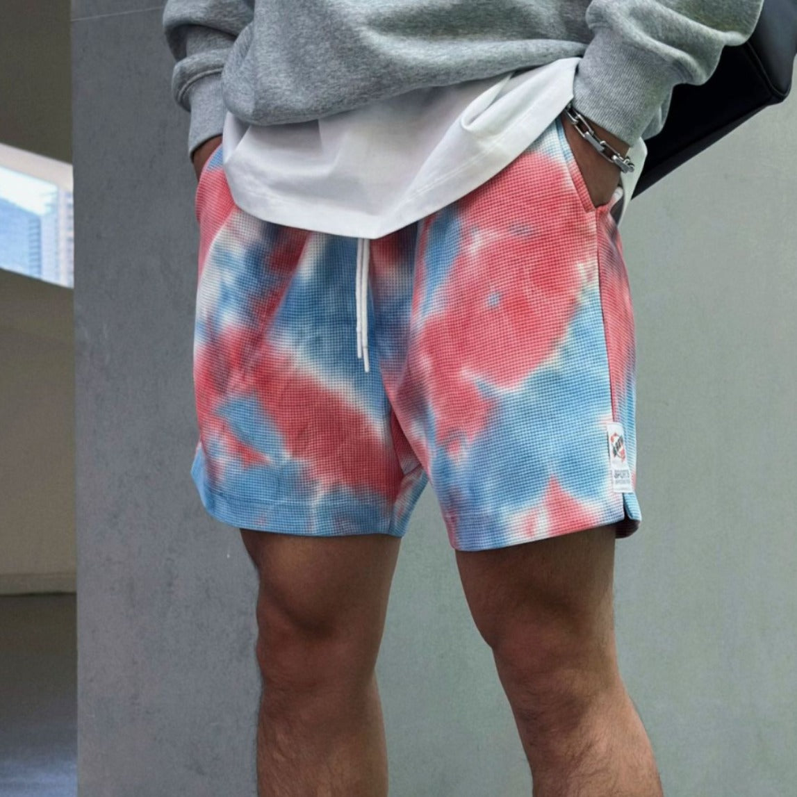 Tie-Dye Waffel-Shorts für Sport und Freizeit – Bild 3 | LuxeStyle