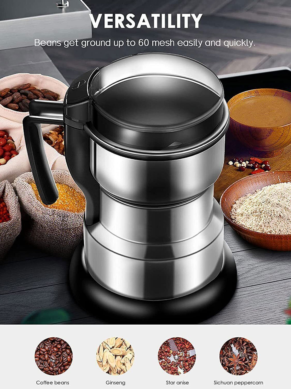 Elektrische Kaffeemühle mit 6 Klingen – Ansicht 3