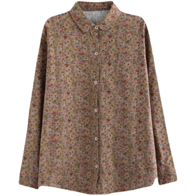 Bluse mit Blumenmuster, langärmlig