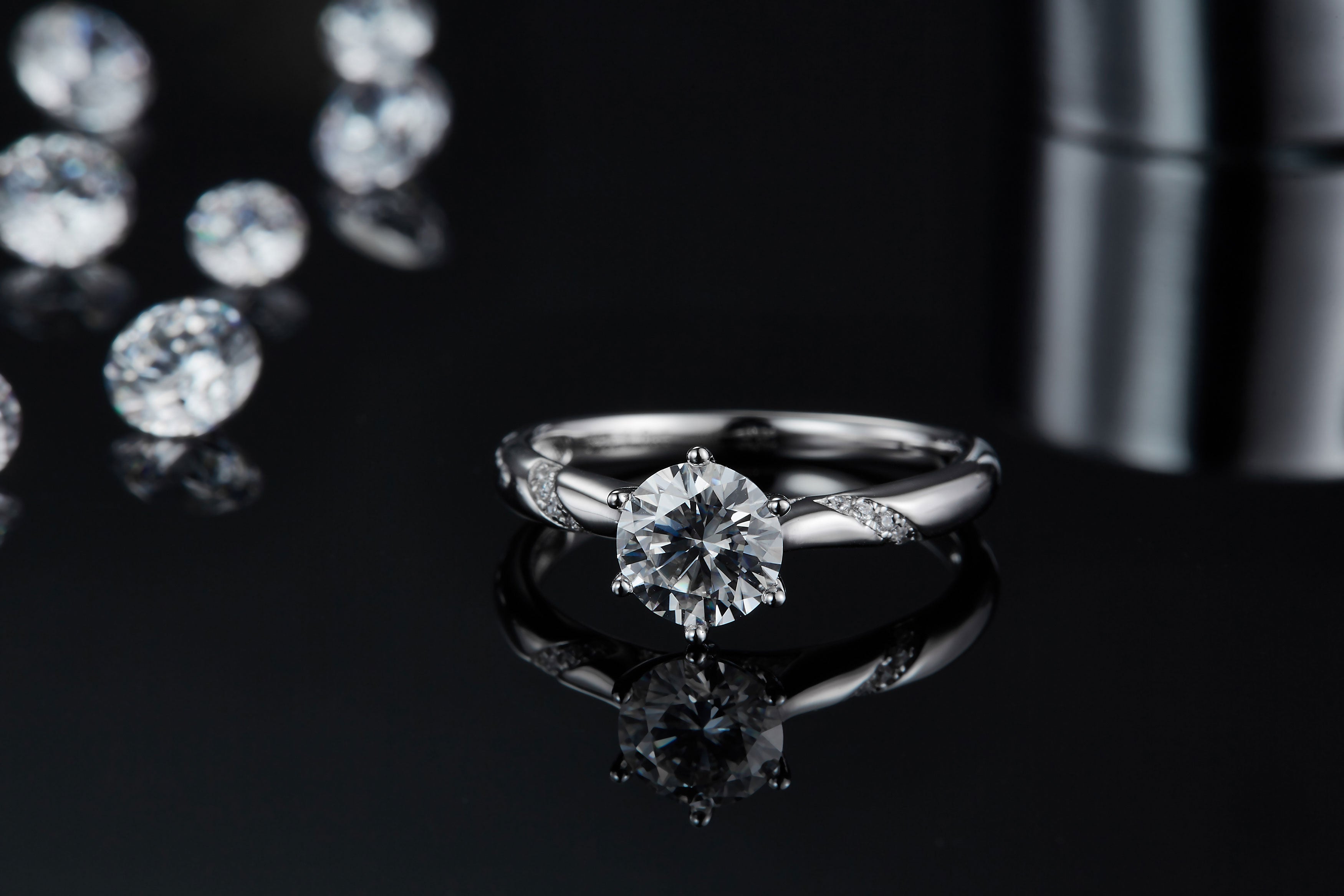 Moissanit-Verlobungsring «Solitär» 1 ct · 925 Silber D-VVS1