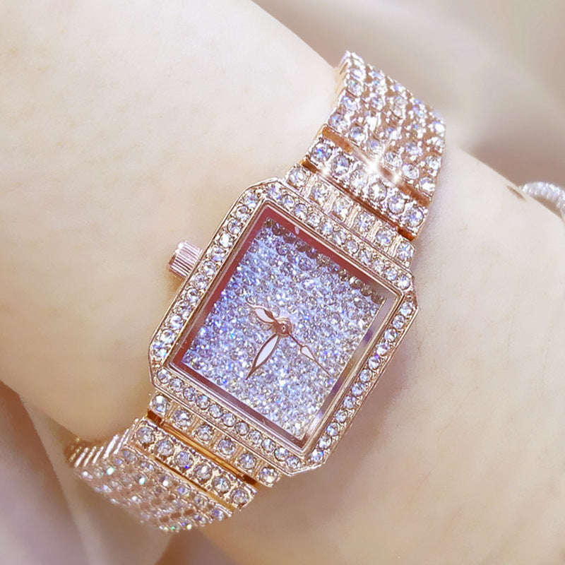 Wasserdichte Quarzuhr mit Strass-Besatz – Bild 11 | LuxeStyle