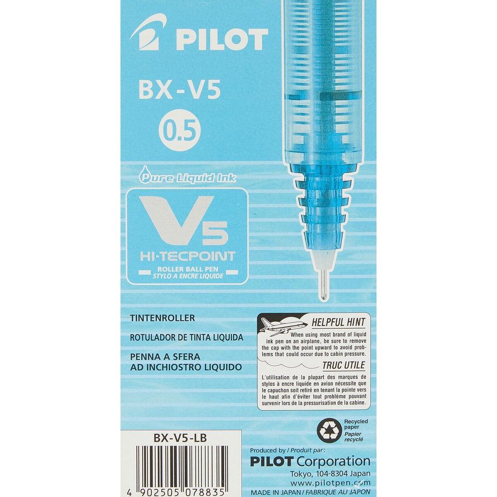 Flüssigtintenstift Pilot V-5 Hi-Tecpoint Hellblau 0,3 mm (12 Stück)