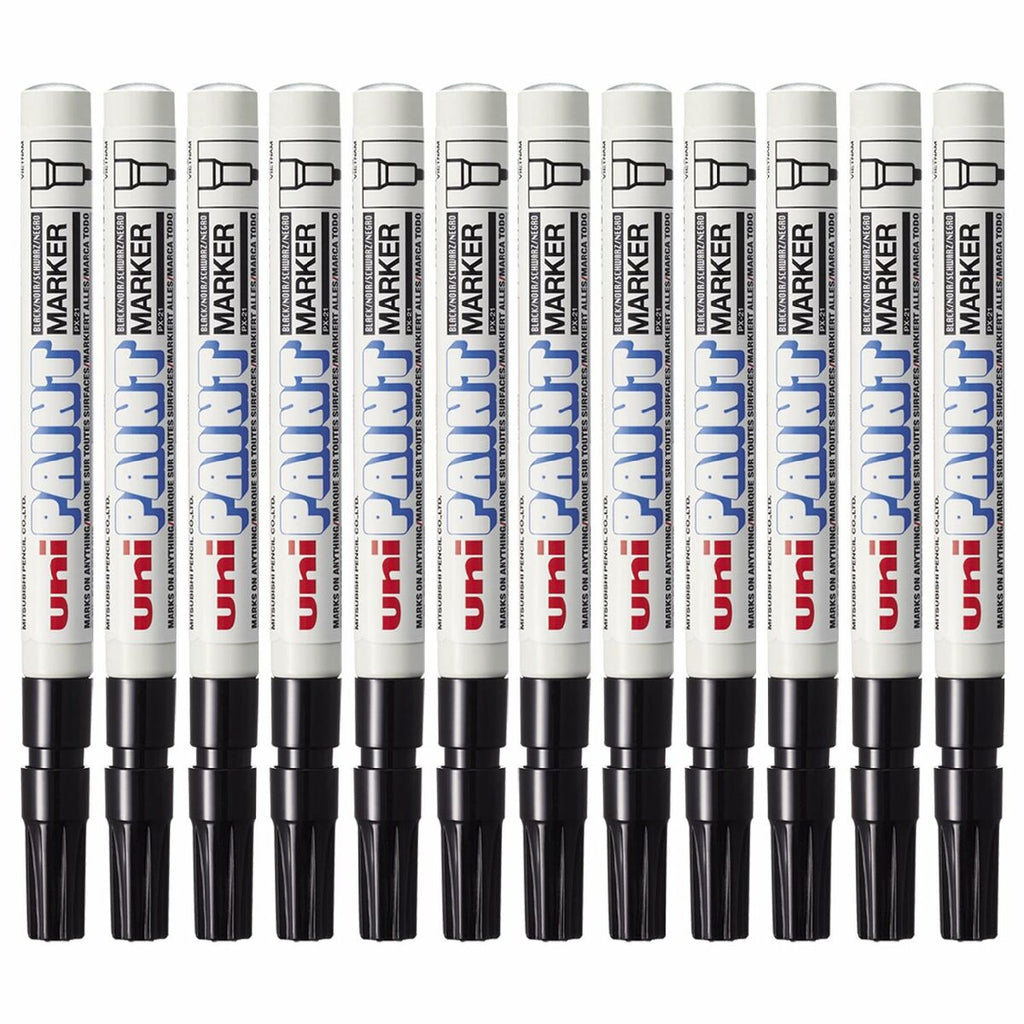 Dauermarker Uni-Ball Paint PX-21L Schwarz 12 Stücke
