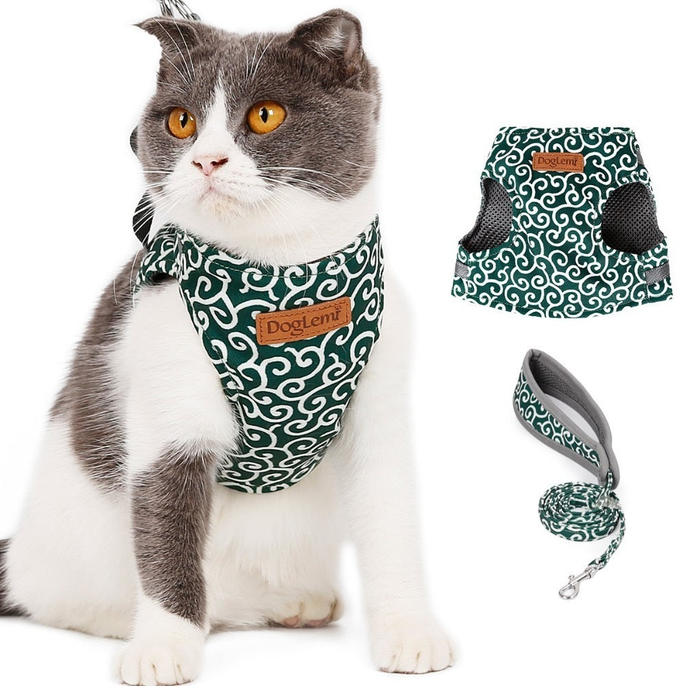 Katzen-Hals- und Brustgeschirr mit Zugseil – Bild 2 | LuxeStyle
