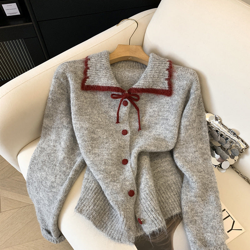 Farbblock-Strickcardigan