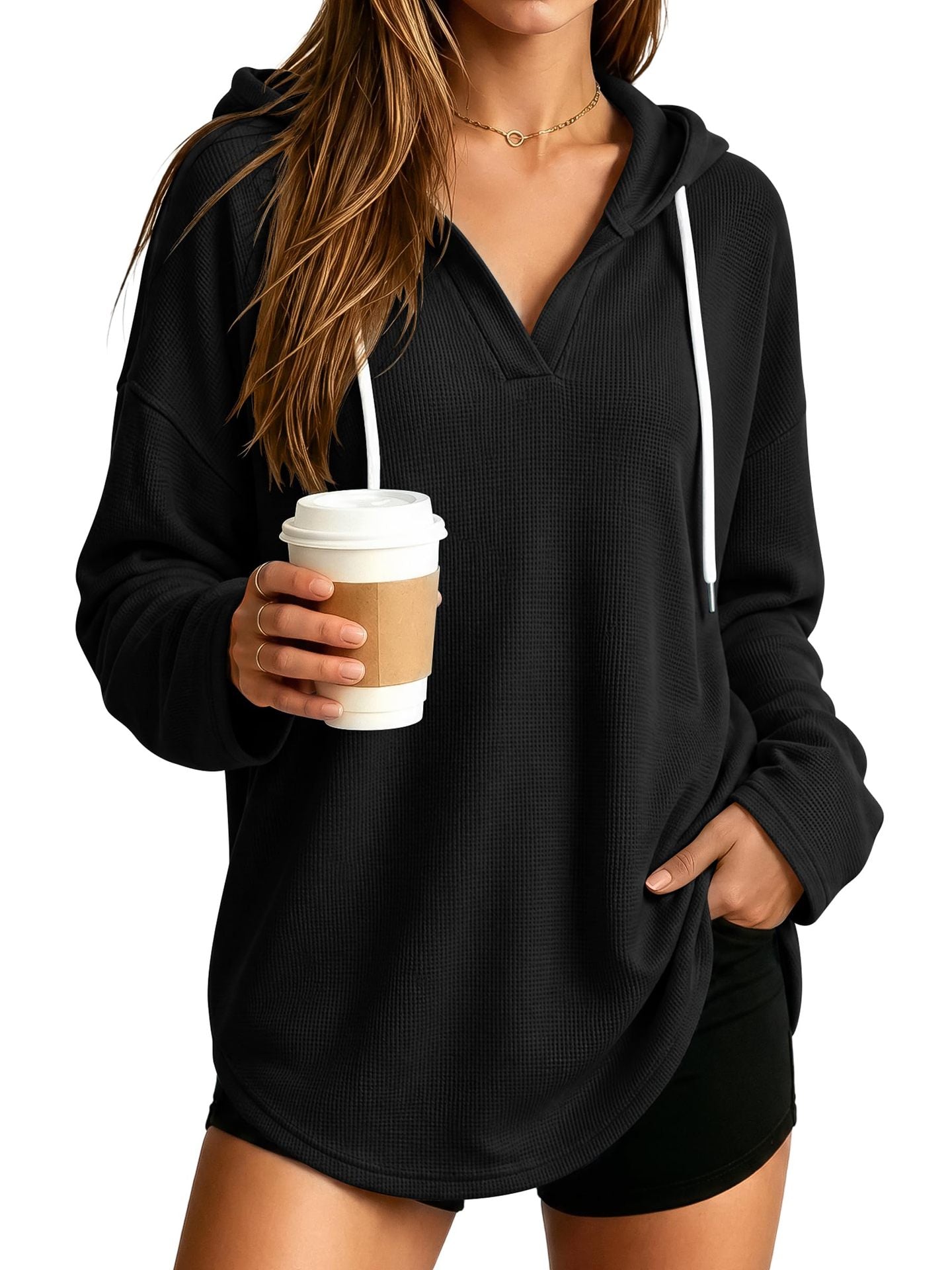 Kapuzen-Sweatshirt für Damen, lockere Passform