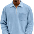 Henley Langarm-Hoodie mit Reissverschluss