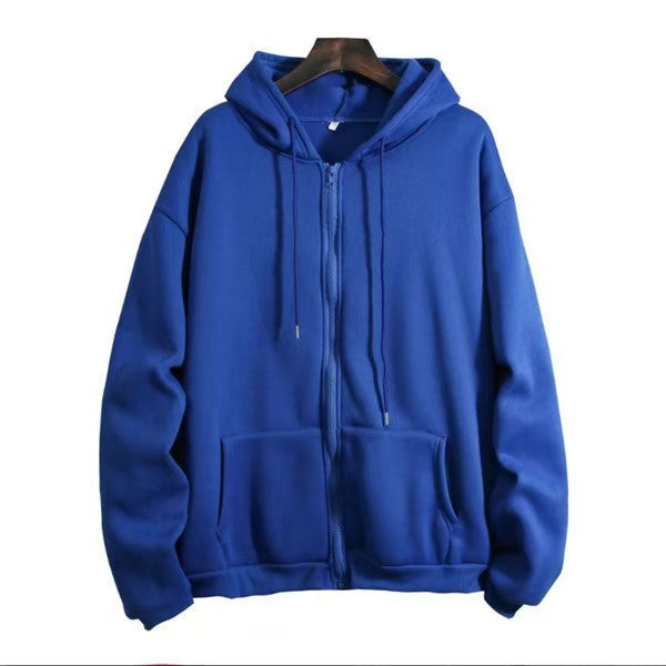 Hoodie Cardigan Solid-Fleece