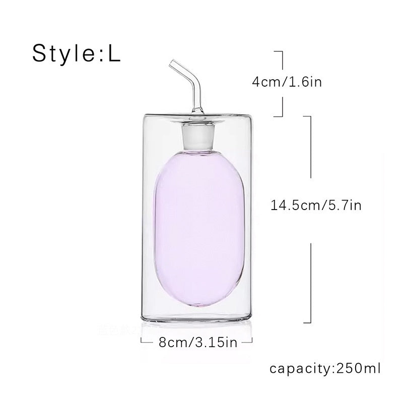 Doppelwandiger Öler aus farbigem Glas