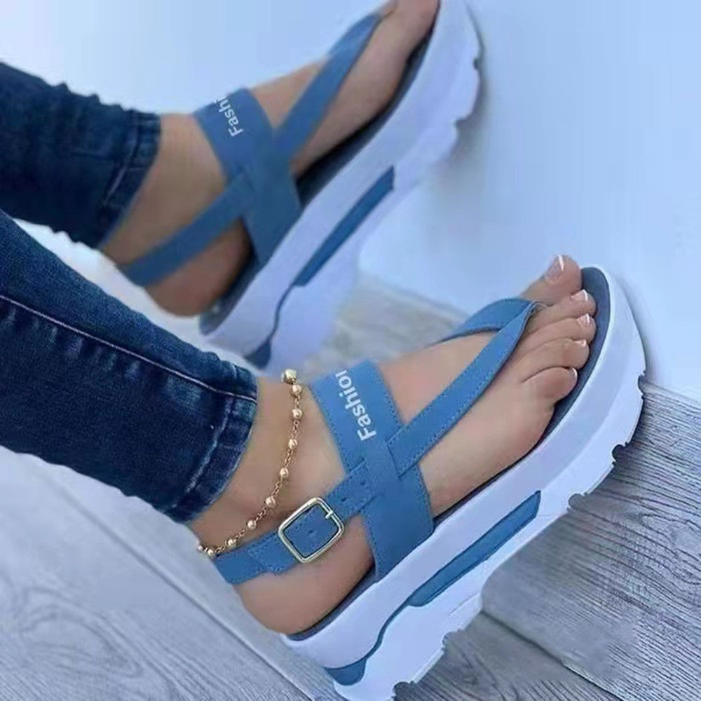 Plateau-Sandalen mit Zehensteg, Riegel-Verschluss – Bild 5 | LuxeStyle