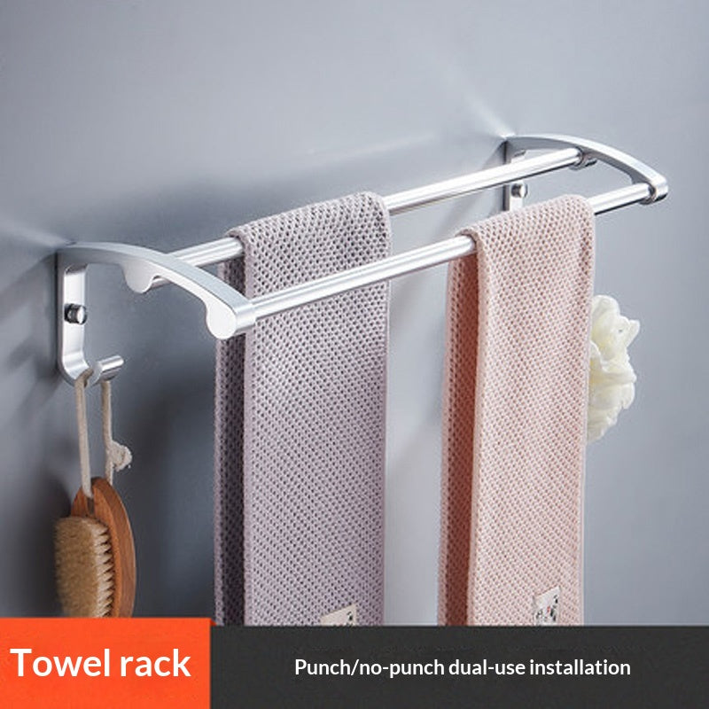 Handtuchhalter-Set aus Space Aluminium, 6-teilig