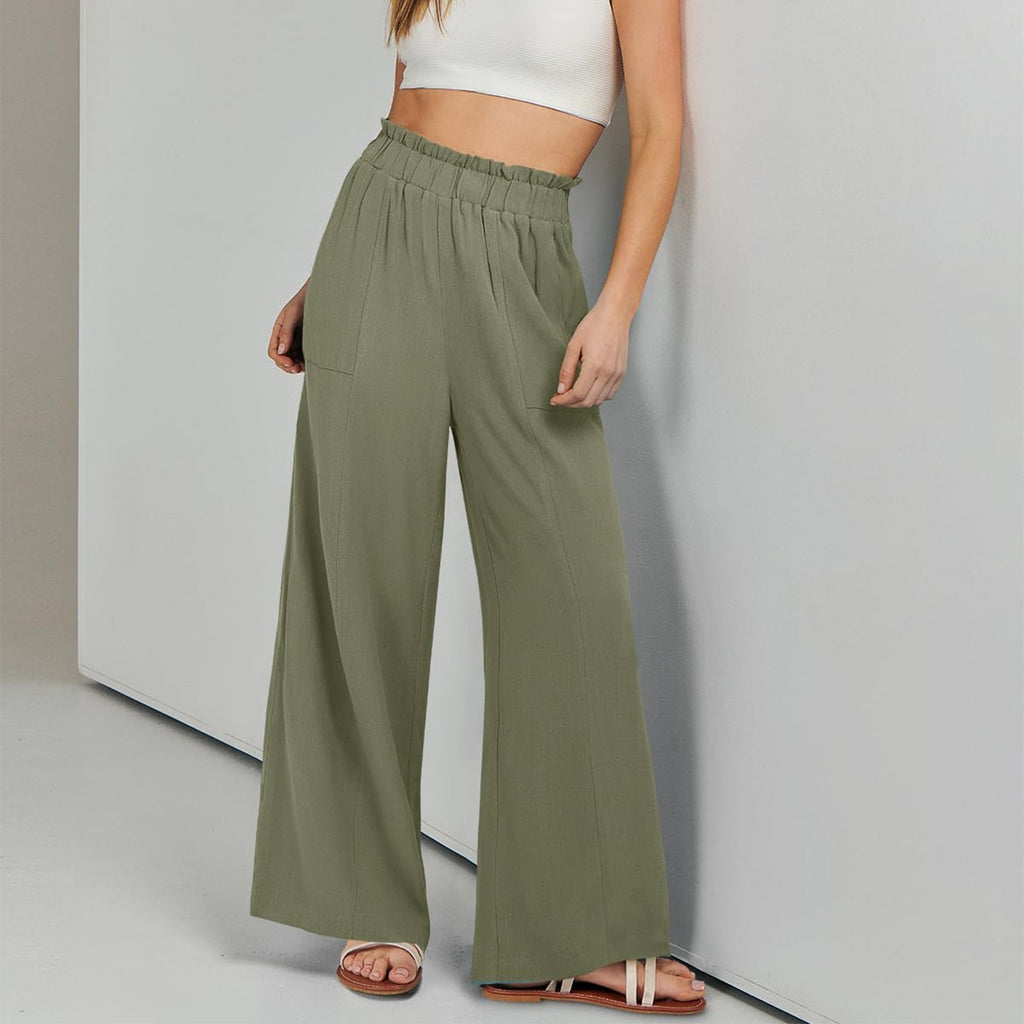 High-Waist Wide-Leg-Hose, Damen – LuxeStyle