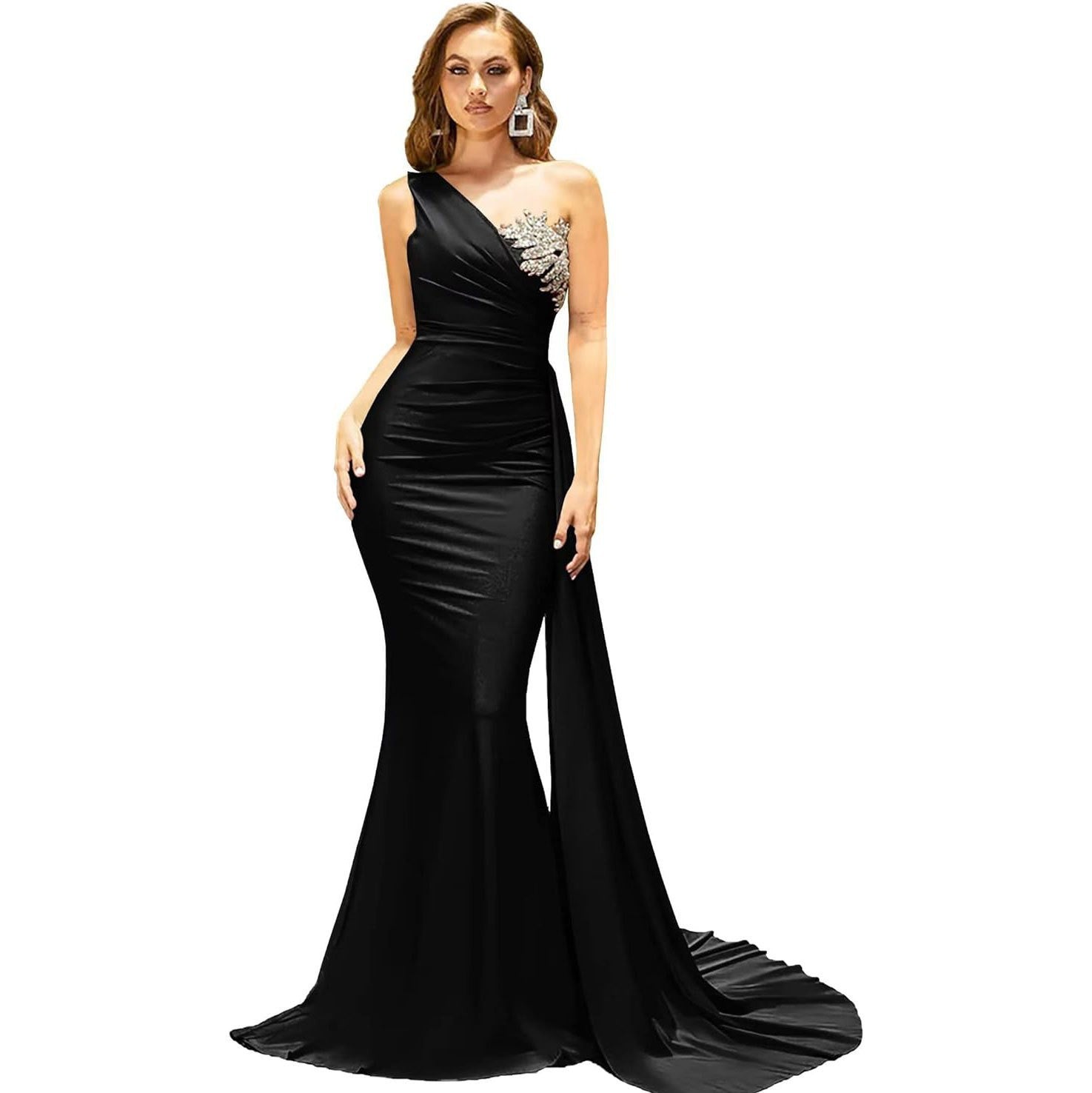Minimalistisches One-Shoulder Abendkleid