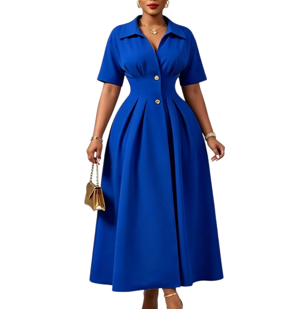 Elegantes A-Linien Kleid mit Reverskragen