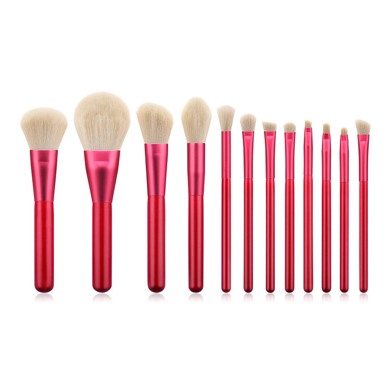 12-teiliges Make-up Pinselset Rot
