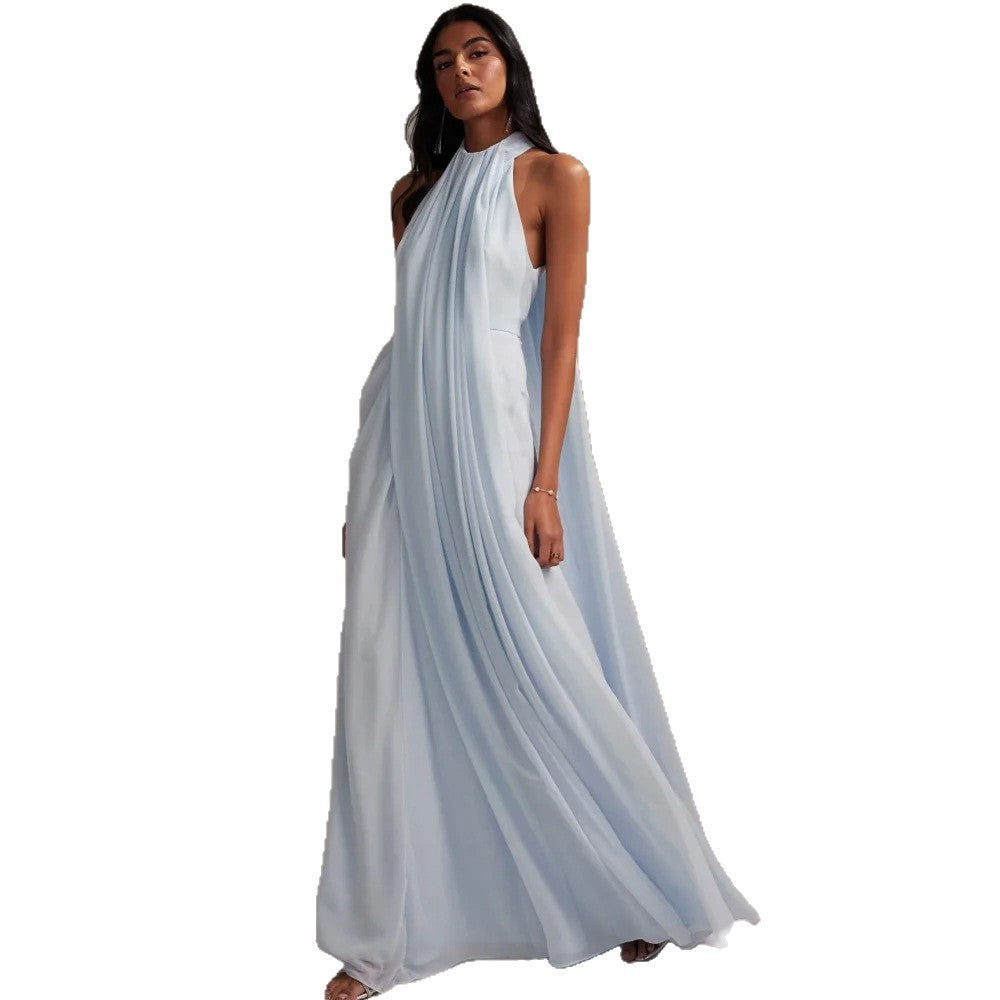 Eleganter Halter-Neck Kleid in Laufsteg-Stil