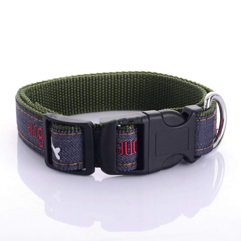 Jeans-Hundehalsband mit Knochen-Stickerei – Bild 3 | LuxeStyle