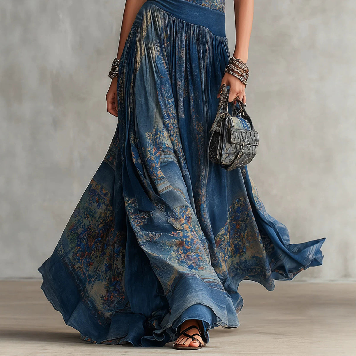 Boho-Maxi-Kleid ohne Ärmel, gestreift – Bild 10 | LuxeStyle