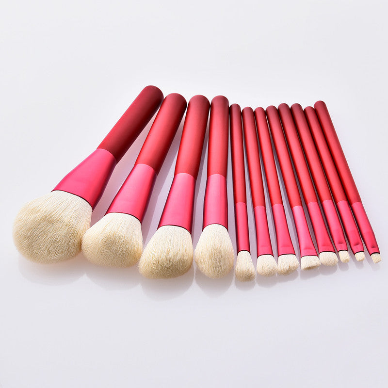 12-teiliges Make-up Pinselset Rot