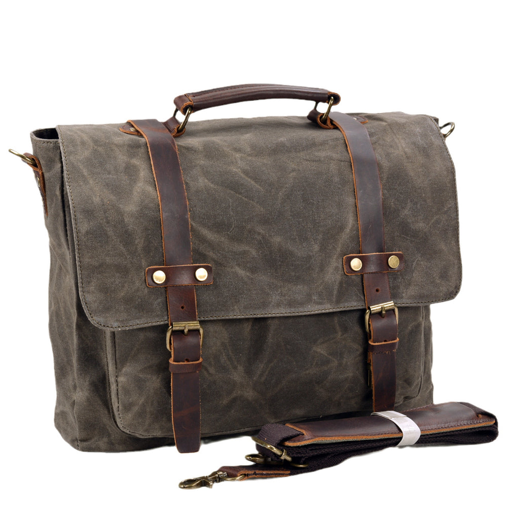 Crossbody-Tasche für Geschäftsreisen – dunkles Canvas – Bild 3 | LuxeStyle