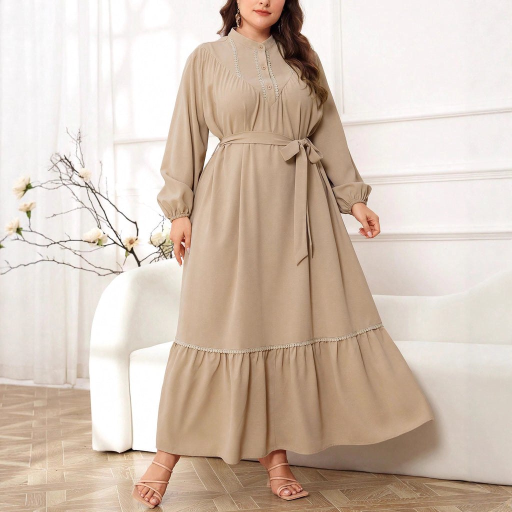 Elegantes A-Linien Maxikleid mit Stickerei