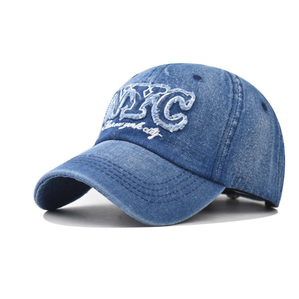 Distressed NYC Patchwork Baseball Cap