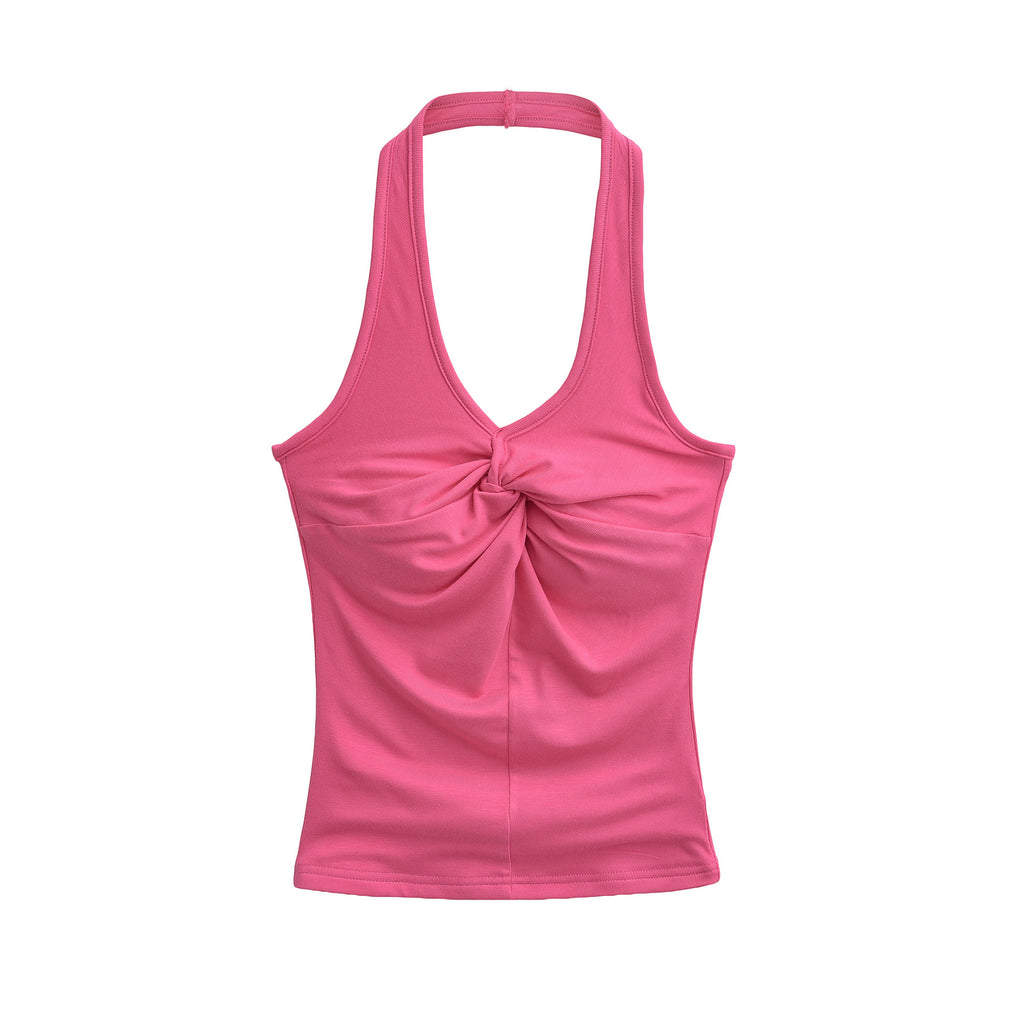 Halter-Neck V-Shirt für Damen