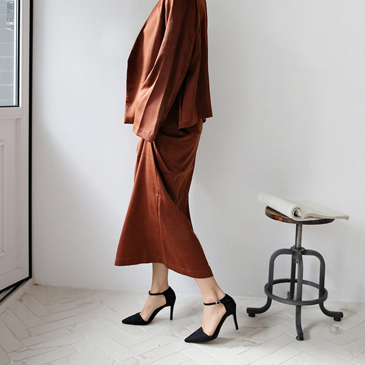Suede-Sandale mit hohem Absatz – Bild 5 | LuxeStyle
