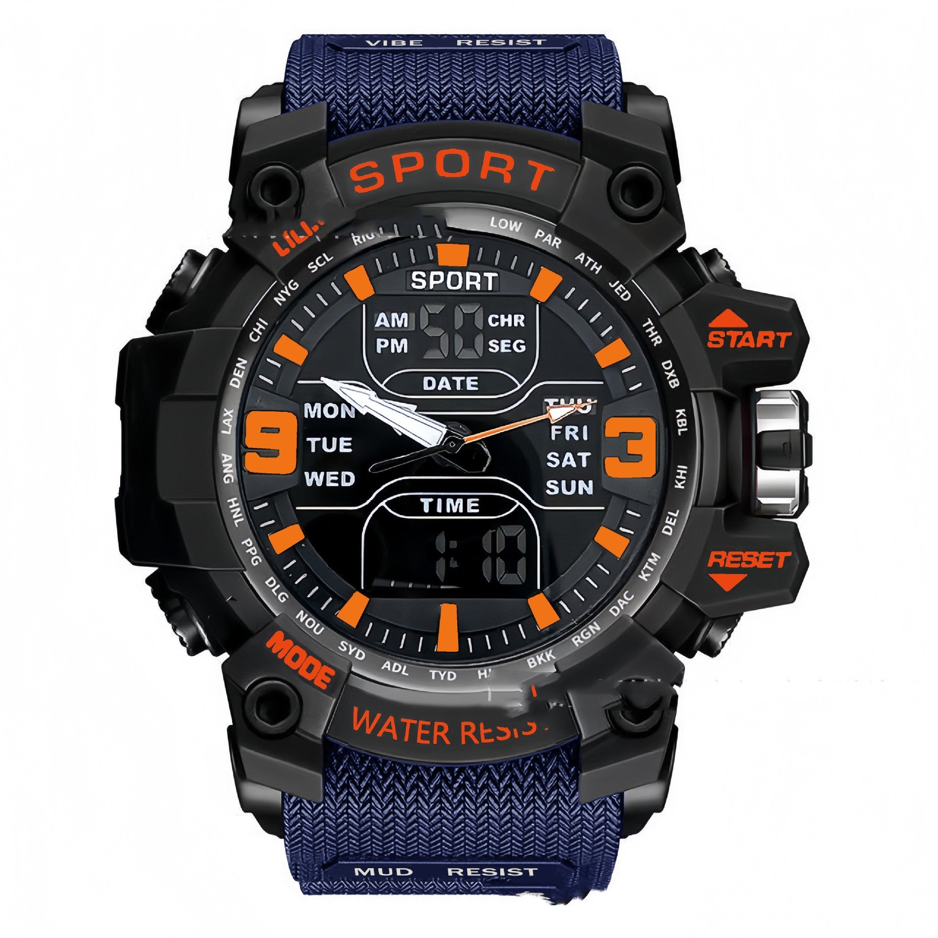Sportliche Armbanduhr mit Leuchtzifferblatt