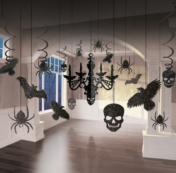 Deko-Set Glitzer-Kronleuchter Papier, Folie 17-teilig 716 cm 9,1