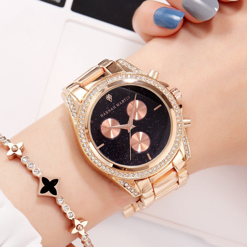 Damen Roségold Quarz-Uhr mit Diamanten – Bild 4 | LuxeStyle